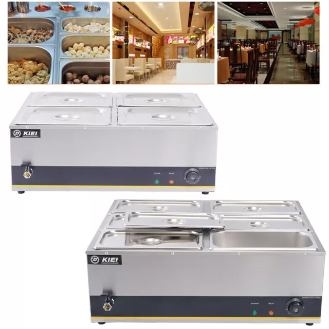 Electric Commercial Bain Marie Buffet Server Food Warmer Deep Wet Well Heat