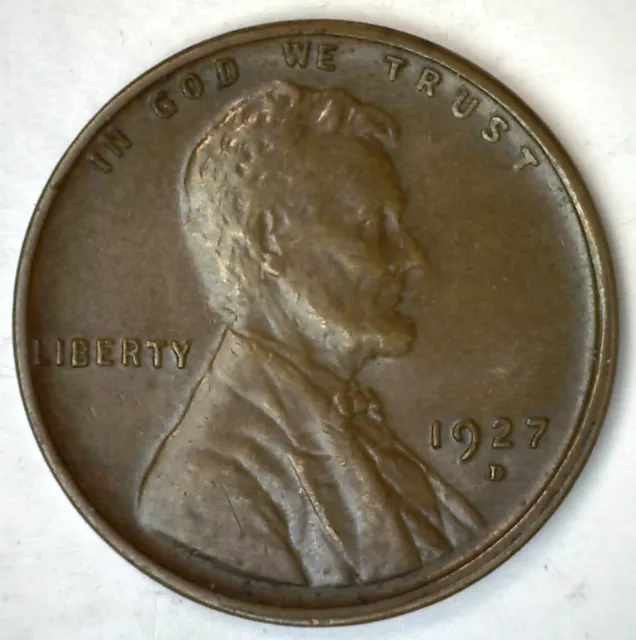 1927 D Lincoln Wheat Cent Coin XF 1c US Denver Penny Extra Fine