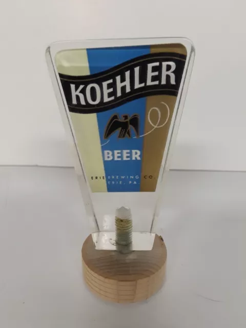 VTG Koehler Beer Erie Brewing Lucite Beer Tap Handle ERIE PA NICE