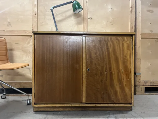 Vintage 1960s School Iroko Cabinet / Sideboard Mid Century Bespoke Kitchen Unit