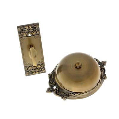 idh by St. SimonTwist Door Bell Solid Brass Craftsman Mechanical Antique Brass