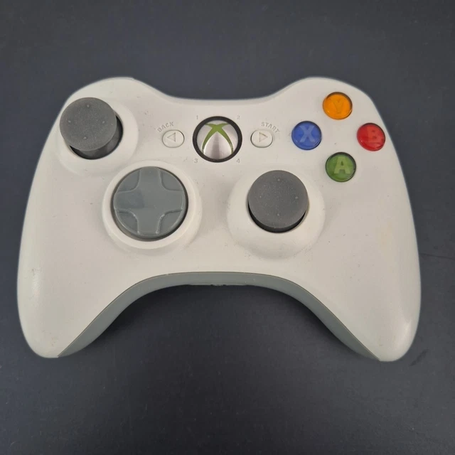 Manette Sans Fil Microsoft Xbox 360 Blanche - Sticks Neufs, Occasion En état De Marche