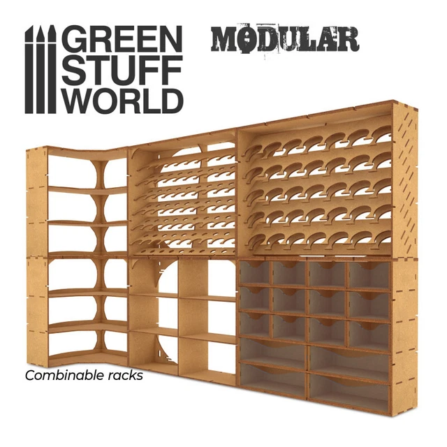 MODULAR PAINT RACK Sections | Green Stuff World Hobby Organiser Units £ ...