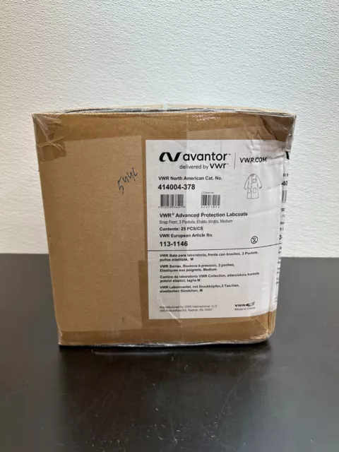 VWR 414004-378 Maximum Protection Lab Coats 25 PCS Medium