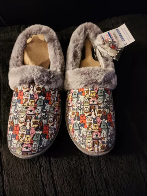 Bobs Skechers x Petco Too Cozy Snuggle Rovers Gray Womens Slippers size 10