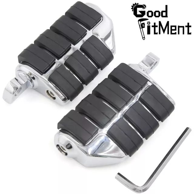 Chrome Tone Male Mount Dually Highway Motorcycle Foot Pegs For Harley Davidson