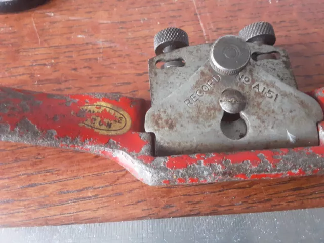 Vintage Original Record A151 Flat Sole Iron adjustable spoke shave. 3