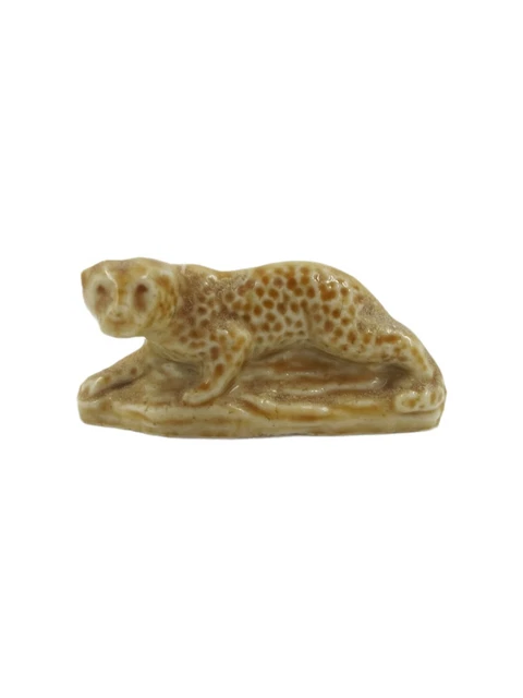 Wade Leopard Cheetah Cat Figurine England Whimsies Whimsy Red Rose Tea Miniature