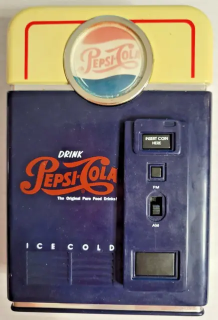 1998 Pepsi Cola Ice Cold Vending Machine AM/FM Radio - Works