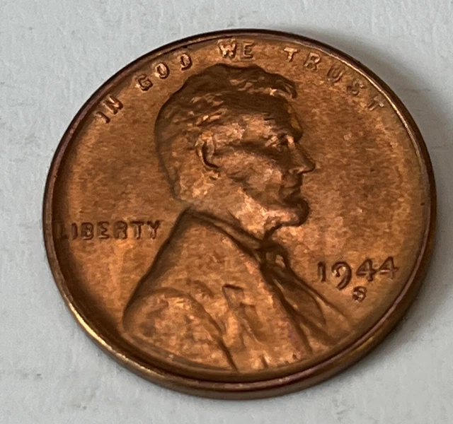 BU 1944-S Lincoln Wheat Cent San Francisco Mint World War II Coin Shown ShipsA14