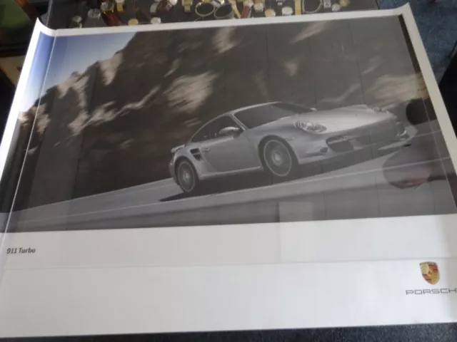 Original Händler Plakat Poster Porsche 911 Turbo gerollt 101/76cm unbenutzt