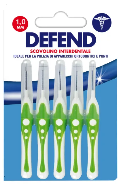 Defend Cure-Pipes Interdentaires 5 Pièces 0,6 MM Fabriqué en Italie