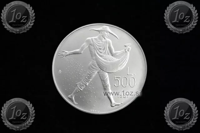 SAN MARINO 500 LIRE 1981 (Virgil - Georgics) SILVER Commem. Coin (KM# 125) UNC