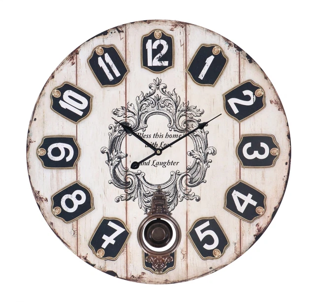 Horloge De Coucou Murale En Bois Vintage - Mécanisme à Pile, Pendule Et Bouton Réglable - Décoration Salon, Bureau, Couloir - Ambiance Chalet - 12