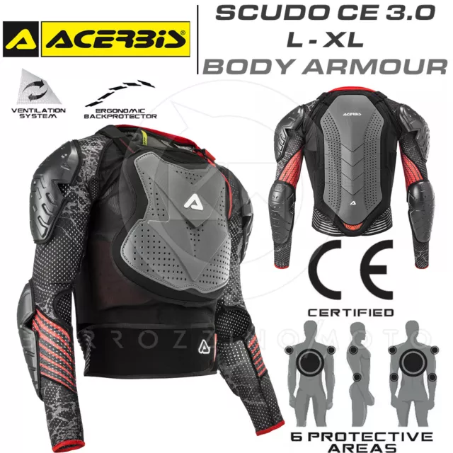 Pettorina Protezione Completa Acerbis Scudo Ce 3.0 Moto Cross Enduro Tg. L/Xl