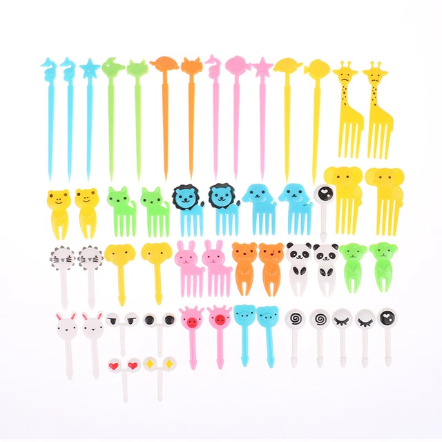 52pcs Mini Cartoon Animal Obstgabel Kinder Dessert Gabel Party Dekorati$v