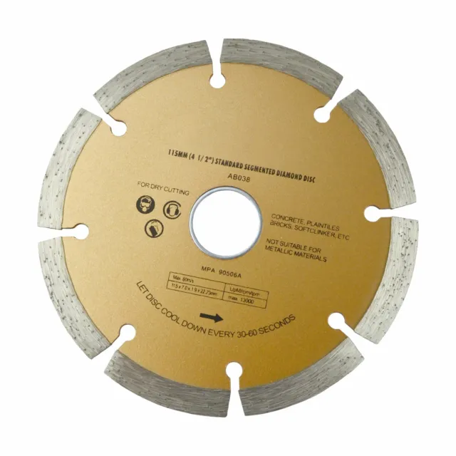 4-1/2" 115mm angle grinder diamond disc / disk cutting brick / stone TE619