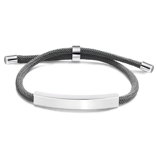 Free Engrave Personalized Stainless Steel Rope Bracelet Custom DIY Bangle Women