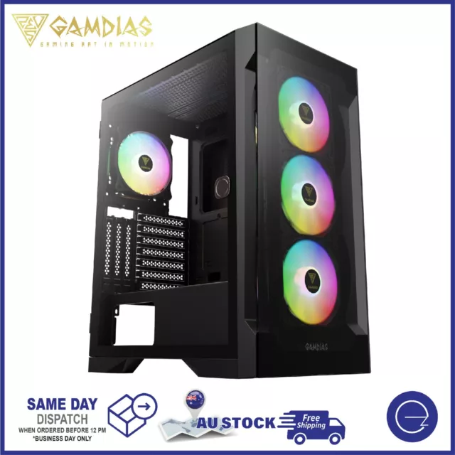 Gamdias Computer Case ATX Mid Tower Gaming PC Case with 4x ARGB Fans (Talos E2)