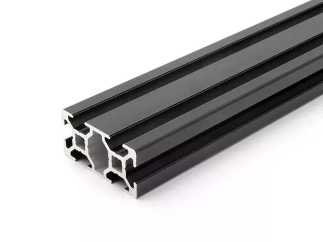 Perfil de aluminio negro 20x40 L tipo B ranura 6 fácil (13,90€/m,min.1€)