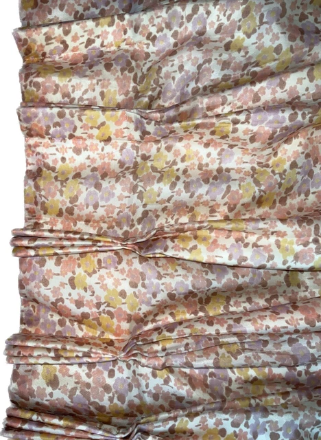 2VTG 60's Pinch Pleat Curtain Drapes Panels Pink Paisley Approx 30￼x50