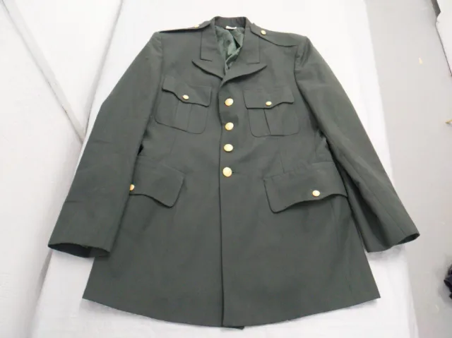 Mens Army Green Dress Coat With Gold Buttons.  Size 43 Long.