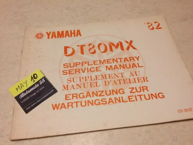 Yamaha Dt80MX DT80 MX DTMX 80 supplement revue technique service Manuel workshop