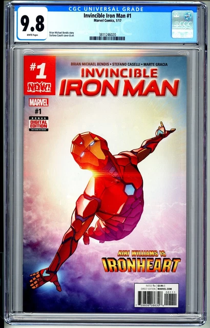 INVINCIBLE IRON MAN #1 (2017) CGC 9.8 NM/MT 1st print Riri Williams Ironheart WP