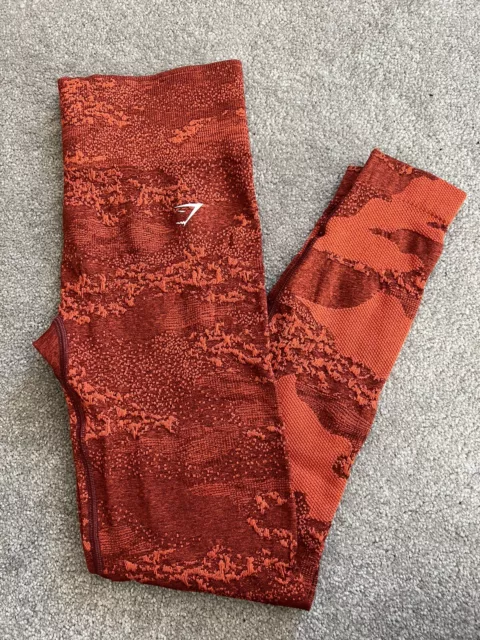 Leggings mimetici Gymshark Adapt rosso lava/marrone ciliegia taglia media - Nuovissimi