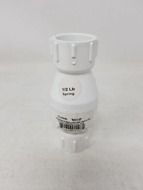 NDS 1011-07 3/4" PVC Ips Spring Check Valve S by S 4-1/8" Length