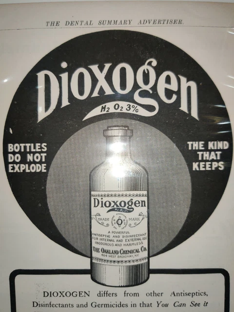 Antique Dental Advertising Print Dioxogen Bagged and Boarded
