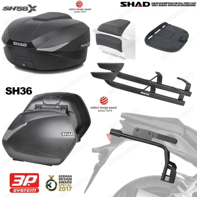 Set SHAD Coffre SH58X + Valises 3P SH36 pour Honda 700 Nc S 2012-2014