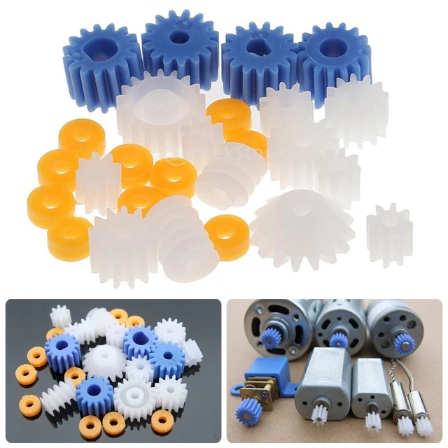 DIY Modèle Ensemble de Pignons 26 Pièces Bleu Kits Broche Engrenages Jeu Blanc