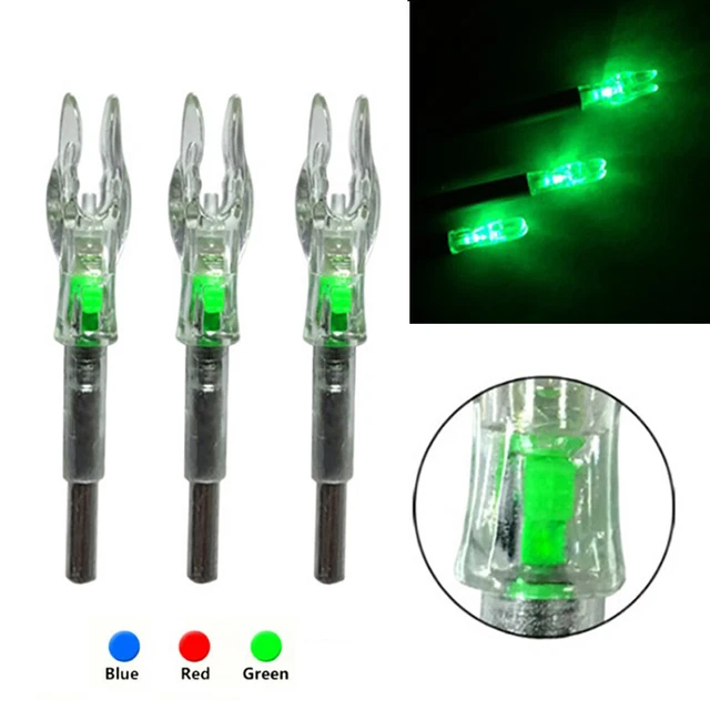 3pcs Archery LED Lighted Arrow Nocks Tail 4.2mm Bow Arrow Shaft Automatically