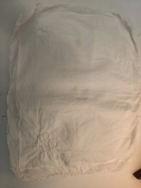 Vintage Feltman Brothers Cotton Hand Embroidered infant pillow cover 2 Buttons