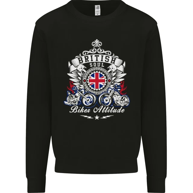 British Soul Biker Motorcycle Motorbike Mens Sweatshirt Jumper