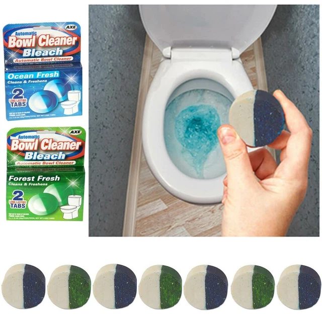 8 TABLETS WITH Bleach Ultra Clean Toilet Bowl Automatic Stain Remover