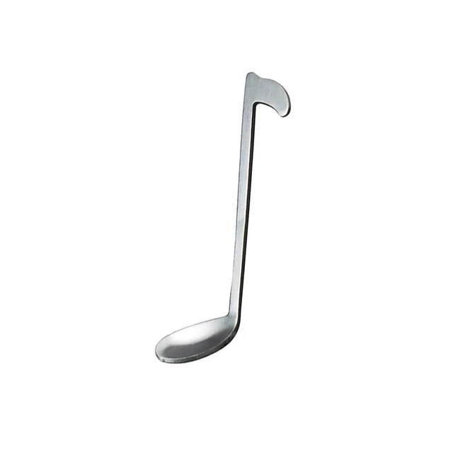 Nota musical cuchara de acero inoxidable vajilla postre cuchara de té para taza