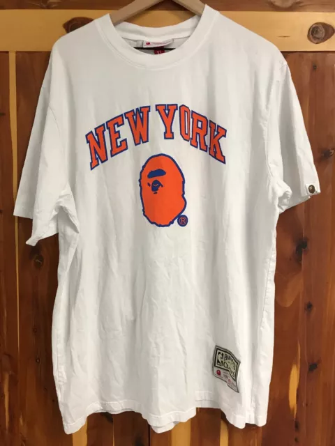 BAPE X MITCHELL and Ness New York Knicks T-Shirt A Bathing Ape Tee