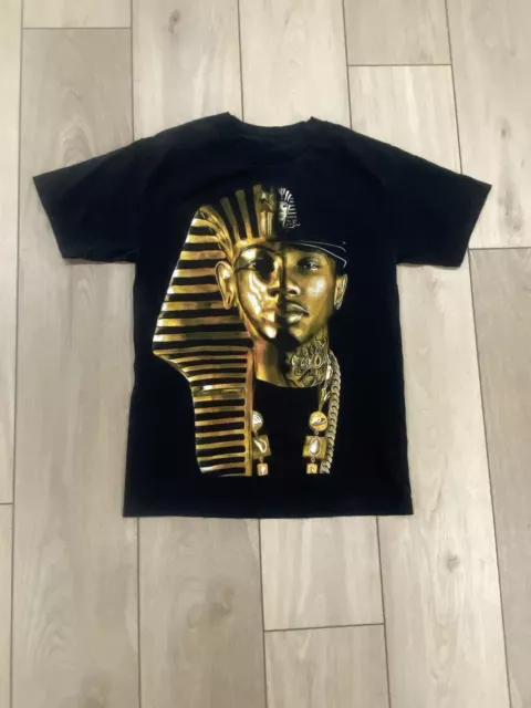 Rare Official Last Kings x T-Raww Tyga Gold Egyptian Pharaoh Face Hip-Hop Sz XL