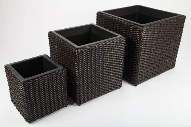 POINTGARDEN 3X BLUMENKÜBEL Pflanzkübel Pflanzgefäß Blumentopf aus