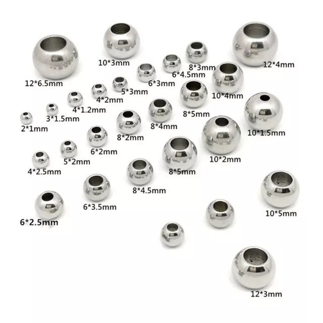 Dia 3mm-60mm Stainless Steel Balls Beads Drilling Bore Spacer Beads Smooth Ball