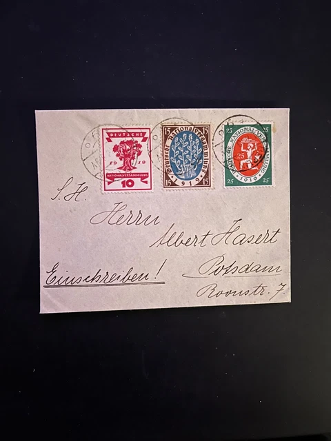 Deutsches Reich Nr.107,108,109 auf Brief