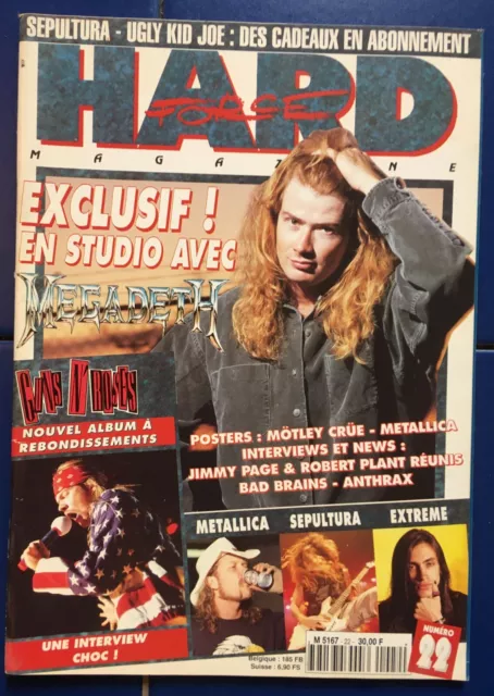 Hard Force Magazine N°22 Megadeth Sepultura Posters Metallica Motley Crue 1994