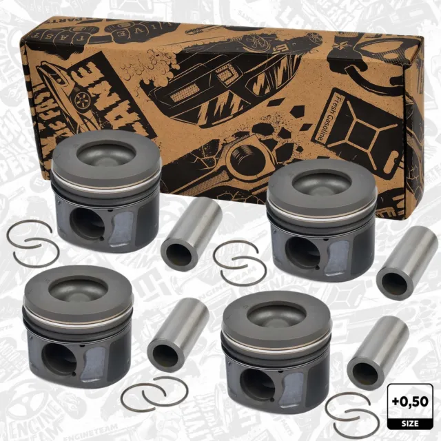 4x Piston PM001250+0,50 MM Ø 86,50 MM Ford Transit 2,2 TDCI Citroen Peugeot