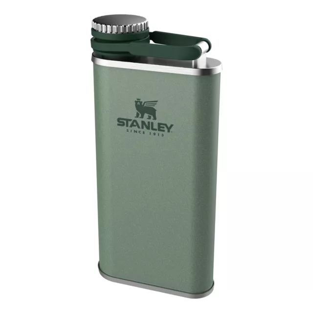 Stanley Classic Pocket Spirits Flask / Hip Flask in Hammertone Green 0.23L/8oz