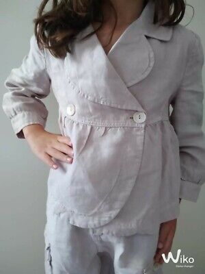 completo giacca e pantaloncino Sisley in puro lino anni 9 bambina