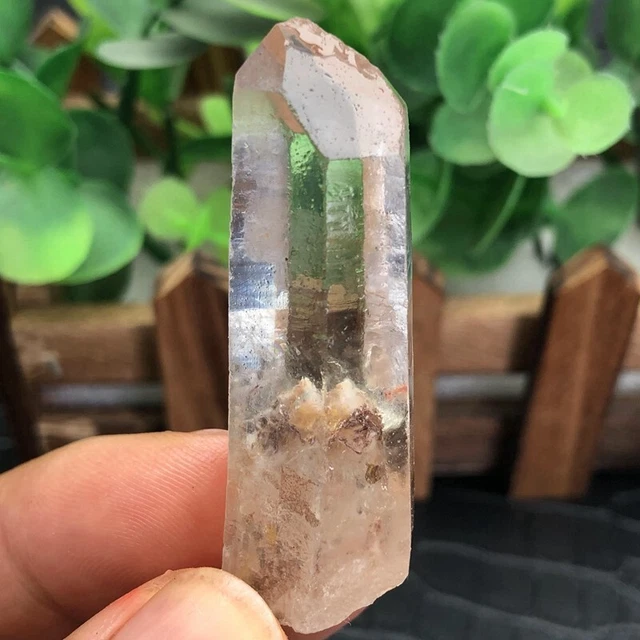 Rare TOP Natural hyaline white Phantom Ghost Garden Quartz gem tip crystal 27.5g