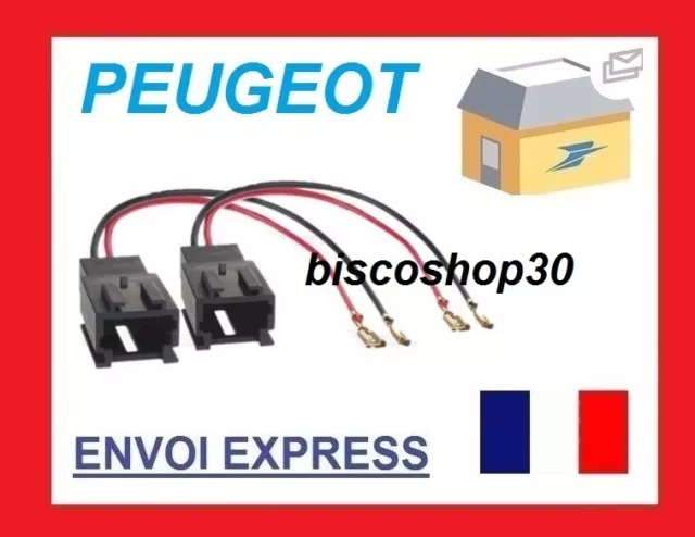 2X Connecteurs Fiches Enceintes Haut-Parleurs Pour Peugeot Citroen 2000+