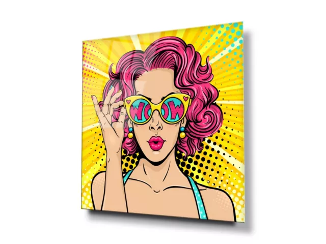 GLASS WALL ART POSTER Digital Print HD POP ART PORTRAIT GIRL GLASSES WOW